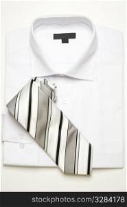 classic white shirt and striped tie, new shirt