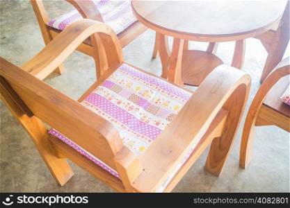Classic wooden set of furniture, stock photo