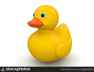 Classic yellow bathroom duck (3d isolated on white background characters series)