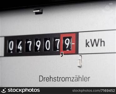 Classical phase meter in close-up. electricity meter