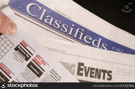 Classified Help Wanted Job Offered Ads in Traditional Print Newspaper