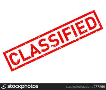 classified red rubber stamp on white background. classified stamp sign. classified rate stamp.