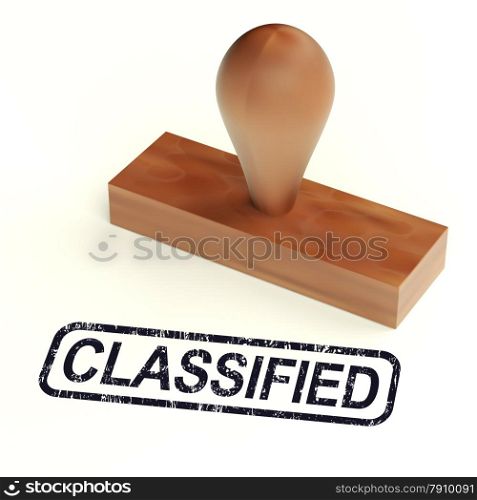 Classified Rubber Stamp Shows Private Correspondence. Classified Rubber Stamp Showing Private Correspondence