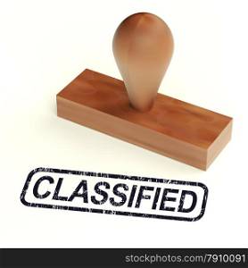 Classified Rubber Stamp Shows Private Correspondence. Classified Rubber Stamp Showing Private Correspondence