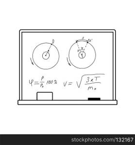 Classroom blackboard icon. Thin line design. Vector illustration.