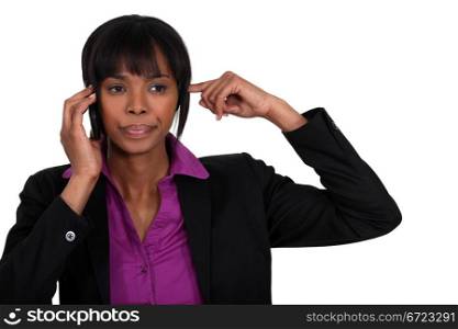 classy black businesswoman making a call