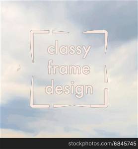 classy frame design, clouds vintage background. classy frame design, vector clouds vintage background