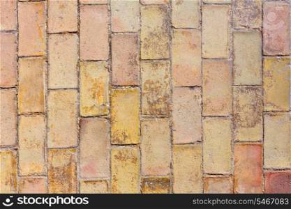 Clay ancient brick flooring texture in Alicante castle of Spain