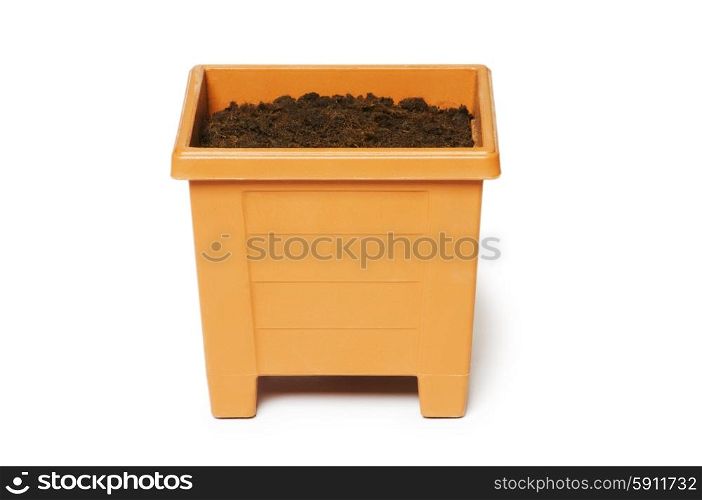 Clay pot isolated on the white background