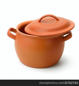 clay pot isolated on white