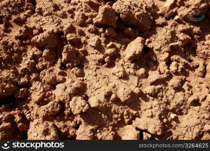 Clay red agriculture textured soil of farmanland