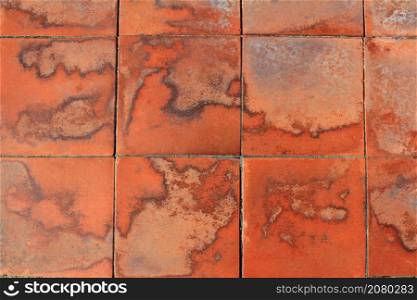 clay red square floor tiles soil pattern background texture mediterraenan Spain