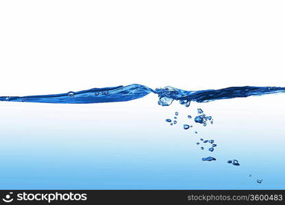 Clean blue water splash on white background illustration