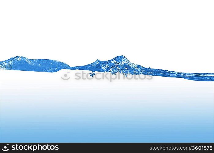 Clean blue water splash on white background illustration