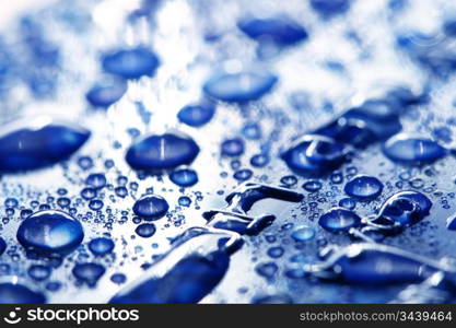 clean blue waterdrops macro background