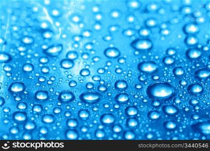 clean blue waterdrops macro background