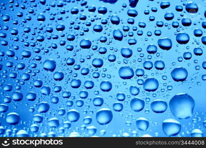 clean blue waterdrops macro background