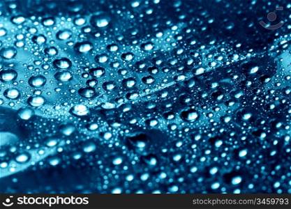 clean blue waterdrops macro background