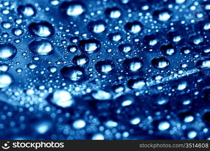 clean blue waterdrops macro background