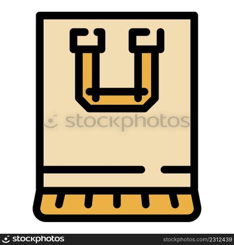 Clean eco bag icon. Outline clean eco bag vector icon color flat isolated. Clean eco bag icon color outline vector
