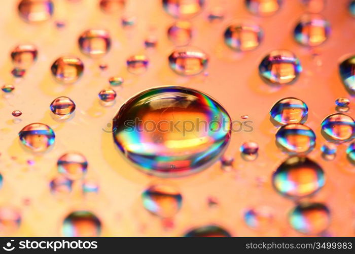 clean multicolored waterdrops macro background