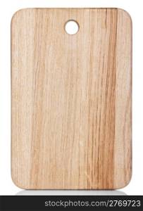 clean oak cutting board isolated on white