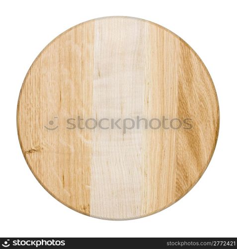 Clean oak cutting board isolated on white