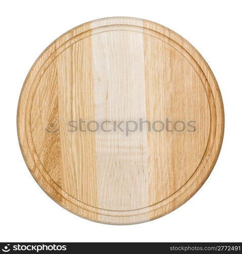 Clean oak cutting board isolated on white