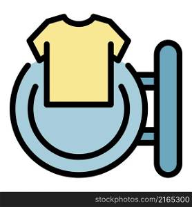 Clean shirt from washing machine icon. Outline clean shirt from washing machine vector icon color flat isolated. Clean shirt from washing machine icon color outline vector