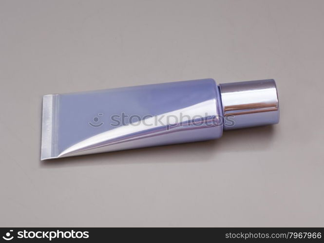 Clean Tube Of Cream plastic product isolated on gray