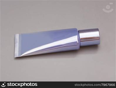 Clean Tube Of Cream plastic product isolated on gray