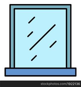 Clean window icon. Outline clean window vector icon color flat isolated on white. Clean window icon color outline vector
