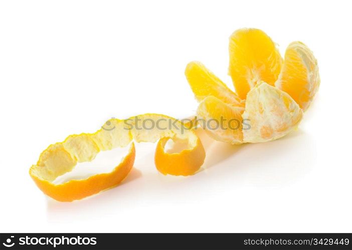 cleaned orange isolated on a white background