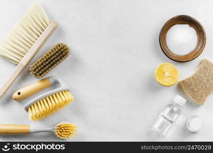 cleaning brushes with baking soda lemon