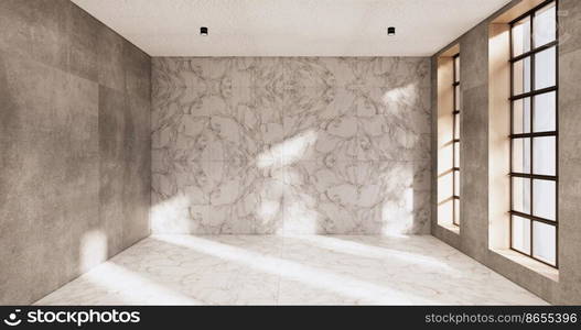 Cleaning empty room interior japandi wabi sabi style.3D rendering