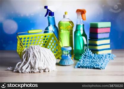 Cleaning, home work colorful theme