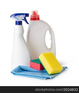 Cleaning items set isolated on a white background. Cleaning items