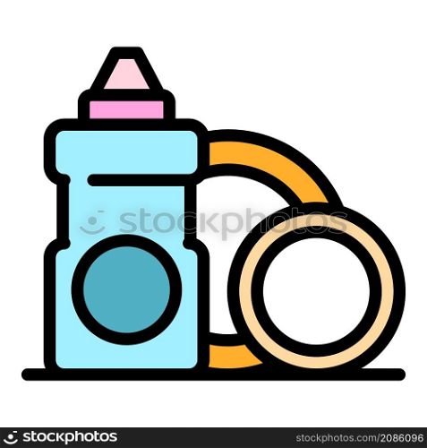 Cleaning plates icon. Outline cleaning plates vector icon color flat isolated. Cleaning plates icon color outline vector