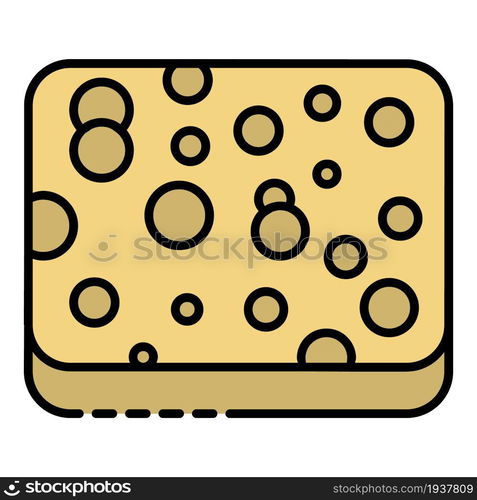 Cleaning sponge icon. Outline cleaning sponge vector icon color flat isolated. Cleaning sponge icon color outline vector