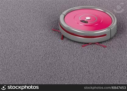 Cleaning the carpet with robotic vacuum cleaner