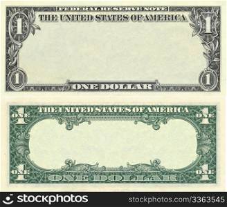Clear 1 dollar banknote pattern for design purposes