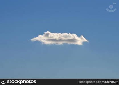 Clear blue sky and white cloud on a sunny day. Nice weather.