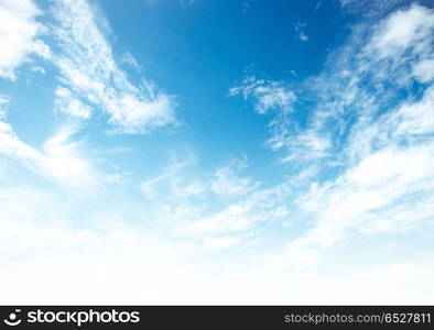 Clear blue sky and white clouds. Clear blue sky and white clouds summer background. Clear blue sky and white clouds