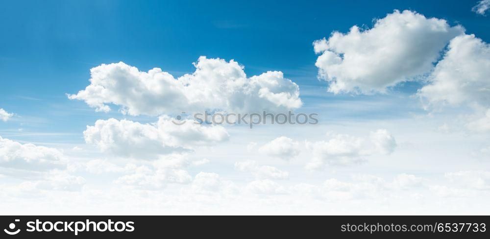 Clear blue sky and white clouds. Clear blue sky and white clouds summer background. Clear blue sky and white clouds