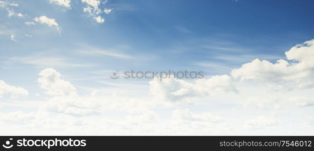 Clear blue sky and white clouds summer background. Clear blue sky and white clouds