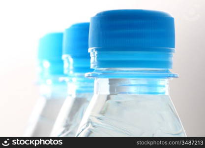 clear cold blue water in bottle