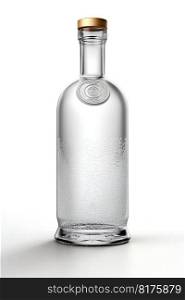 Clear empty gin bottle. Generative AI. High quality illustration. Clear empty gin bottle. Generative AI