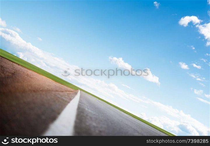 Clear highway road outdoor background. Clear highway road