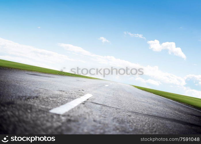 Clear highway road outdoor background. Clear highway road