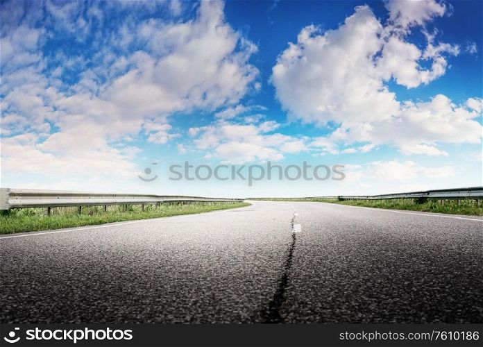 Clear highway road outdoor background. Clear highway road